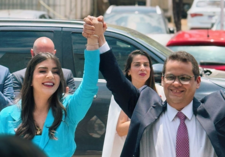 Advogado Raimundo Júnior e a advogada Raylena Alencar são os nomes da oposição / imagens: divulgação