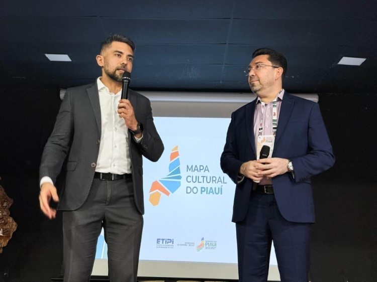 Secretário da Secult Rodrigo Amorim e o presidente da Etipi, Ellen Gera / imagem: Thanandro Fabrício - Acom Etipi